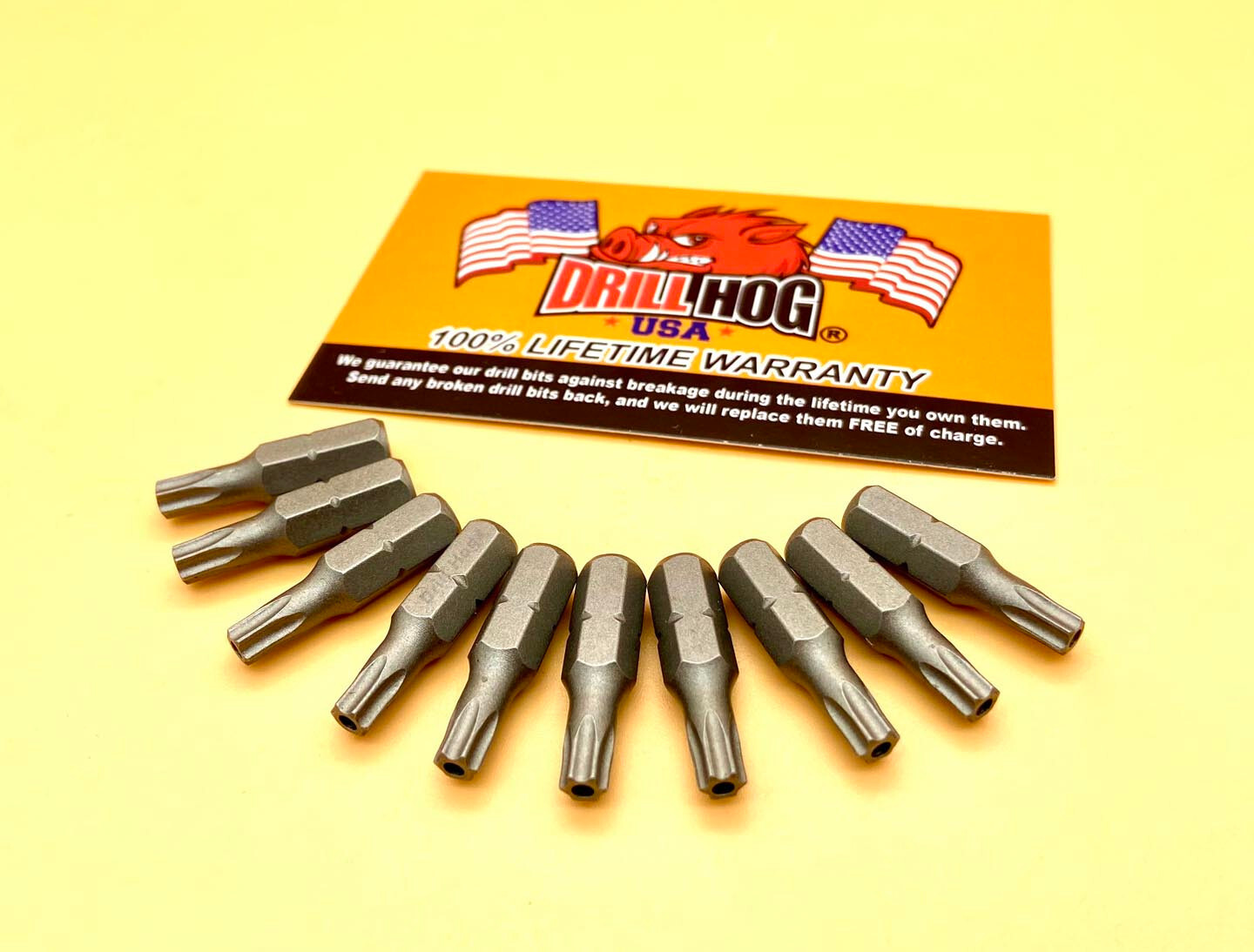 Drill Hog® T-8 Torx Bit T-8 TAMPER PROOF SECURITY Star Insert Bit 10 Pack