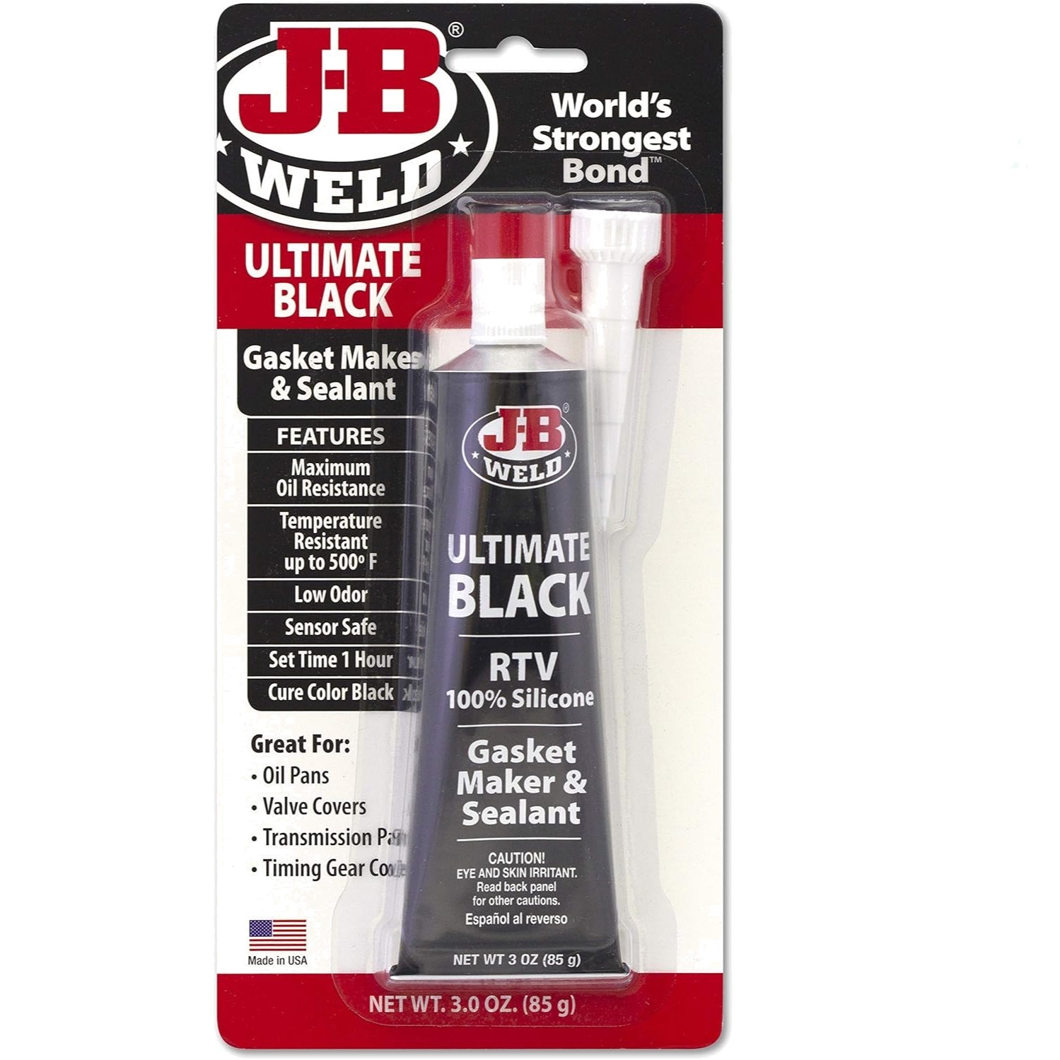 Ultimate Black RTV Silicone Gasket Maker & Sealant, 3 oz - Waterproof & Oil R...