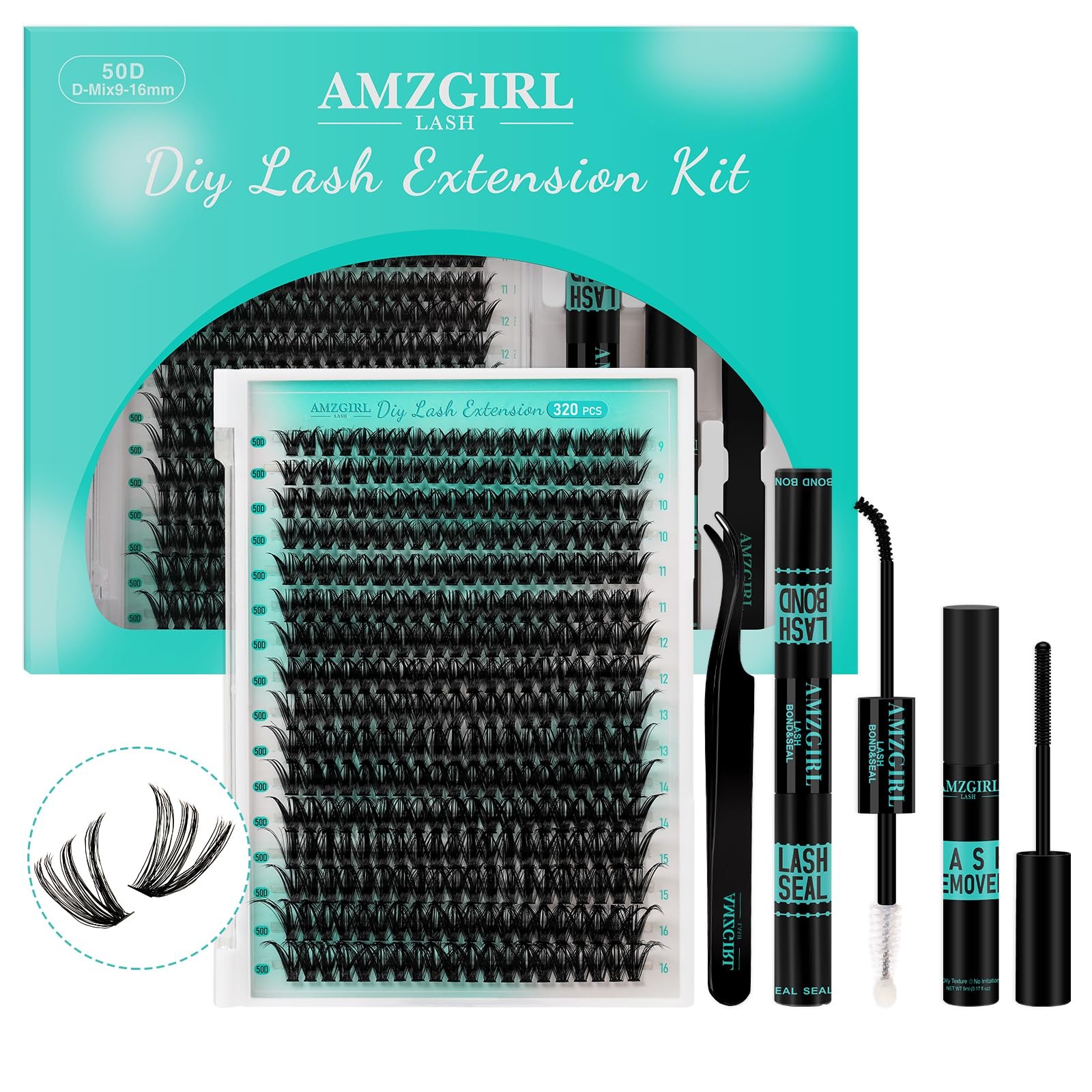 Lash Extension Kit 320Pcs,DIY Individual Lashes 1 count (Pack of 1), Black