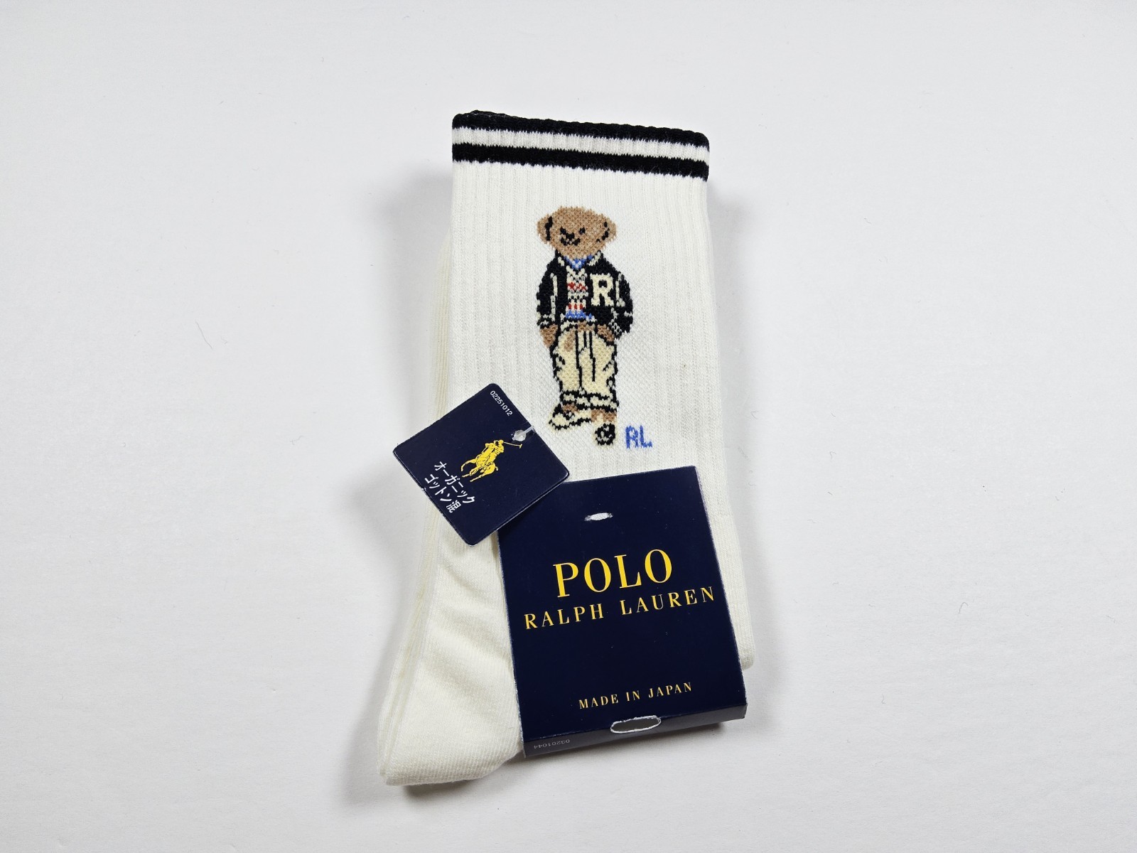 Polo Ralph Lauren Organic Cotton Blend Preppy Bear Socks Japan Size S (23-25cm)