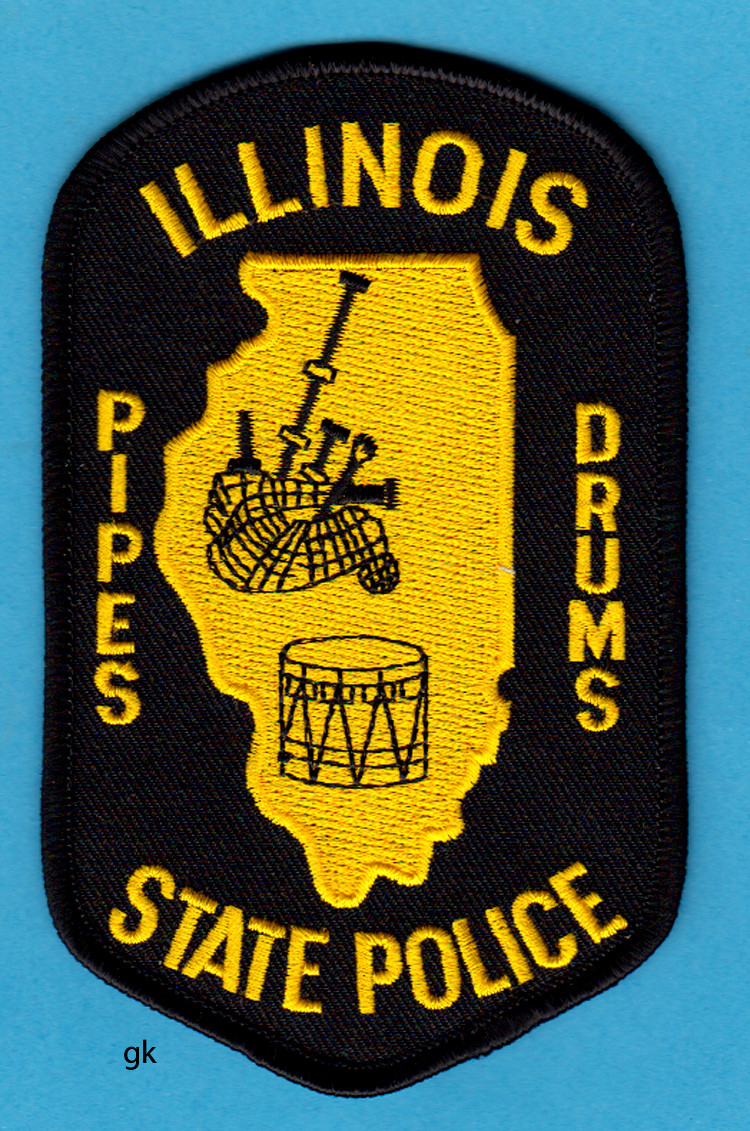 ILLINOIS STATE POLICE PIPES & DRUMS IRISH SHOULDER PATCH