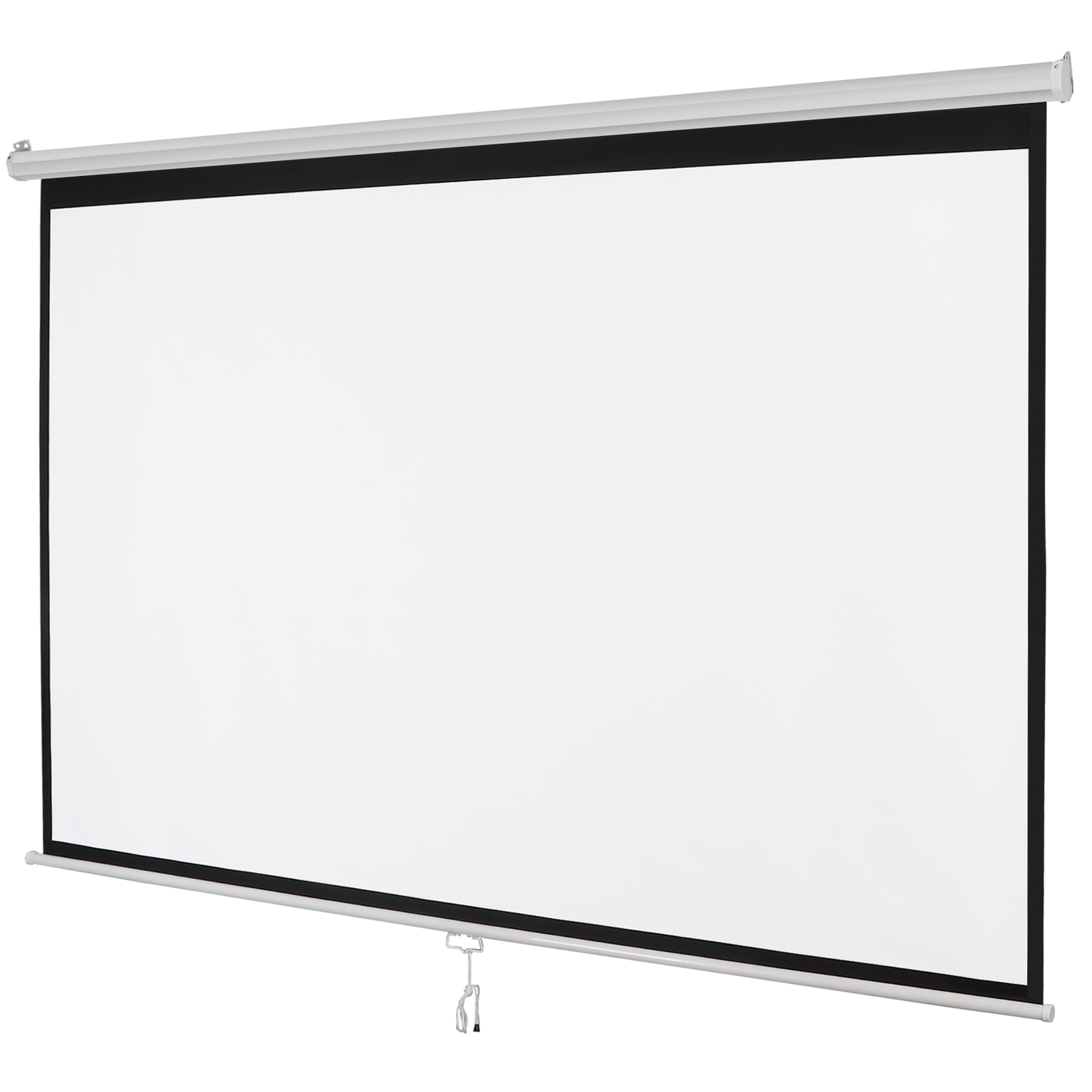 100" Projector Screen Manual Pull Down Projection Screen Theater 16:10 4K HD