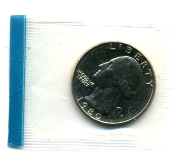 1980 P GEM BU WASHINGTON QUARTER UNCIRCULATED GOVERNMENT SEALED MINT COIN #3143