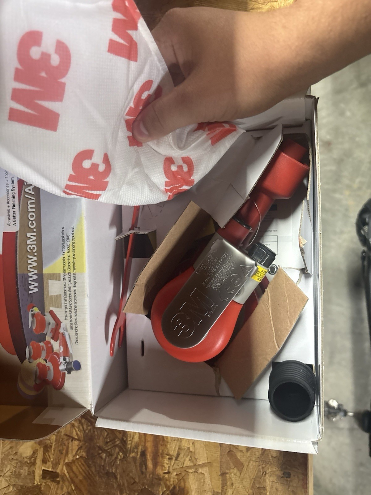 3M Orbital Sander Air-Powered Red White Finishing System