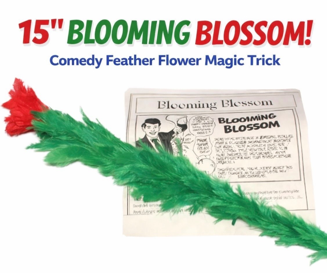 15" BLOOMING BLOSSOM Appearing Vanishing Feather Flower Gag Magic Trick Beginner