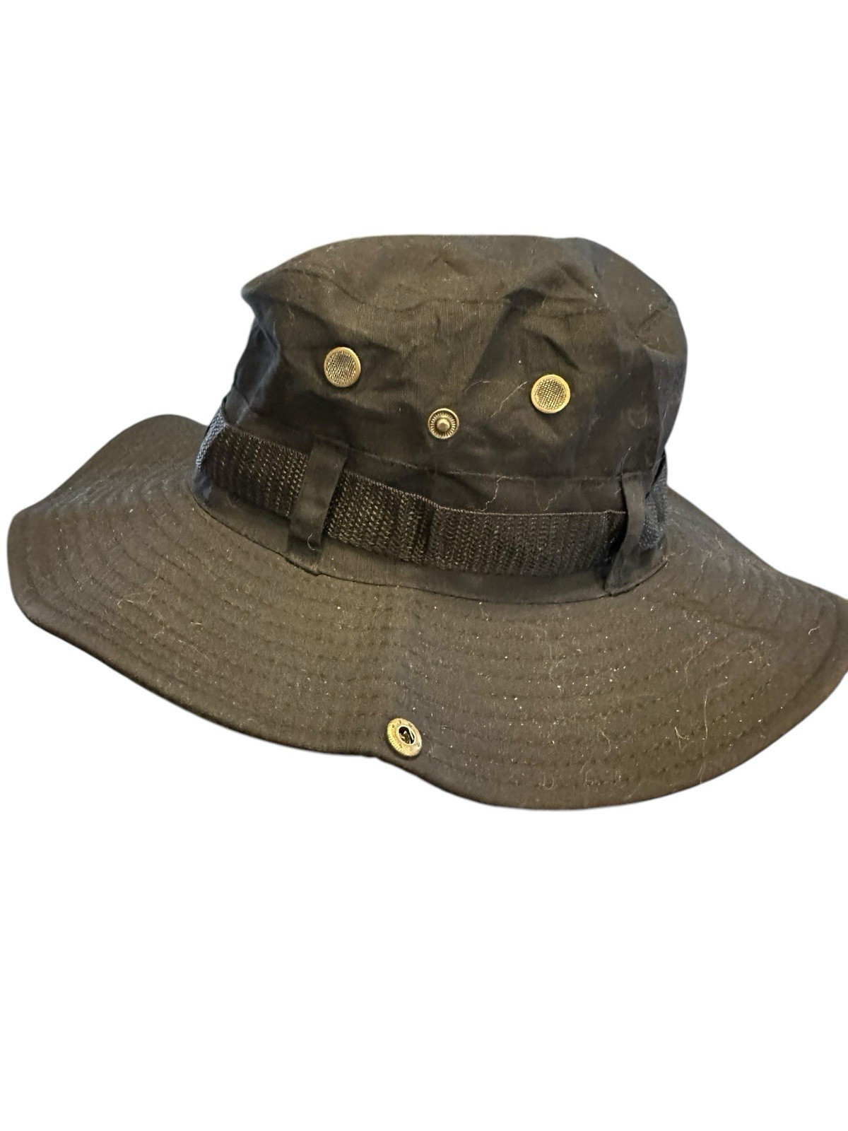 Wide Brim Convertible Bucket Sun Hat Gardening Side Snaps Ranger Safari Black L