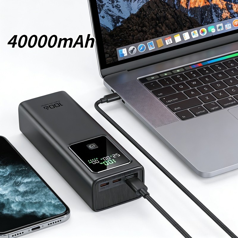 PD 100W 40000mAh Laptop Power Bank Fast Charging USB C External Battery Charger