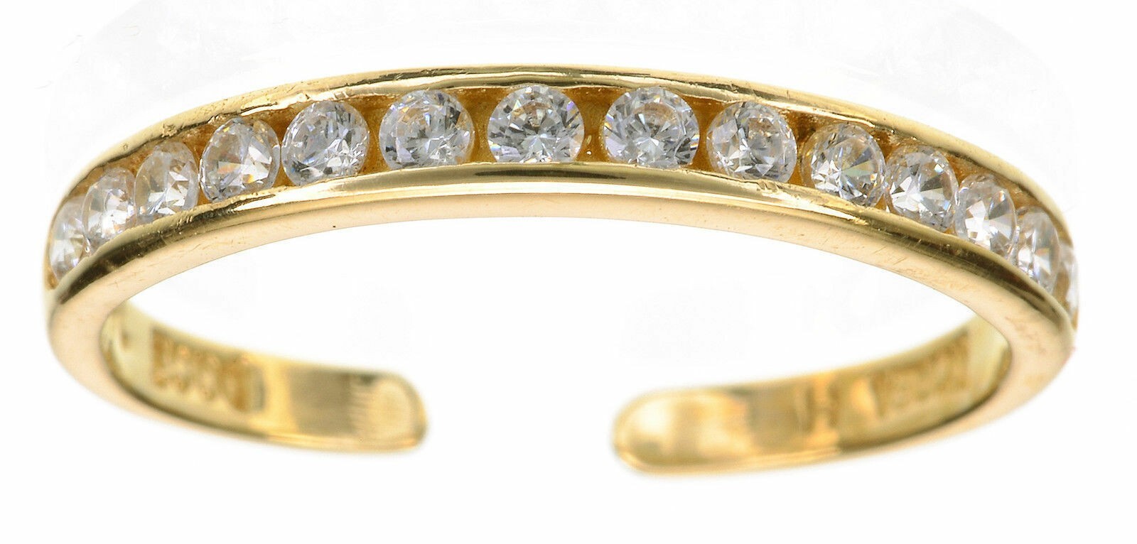 0.25 Ct Round Moissanite Womens Adjustable Channel Set Toe Ring 10K Yellow Gold