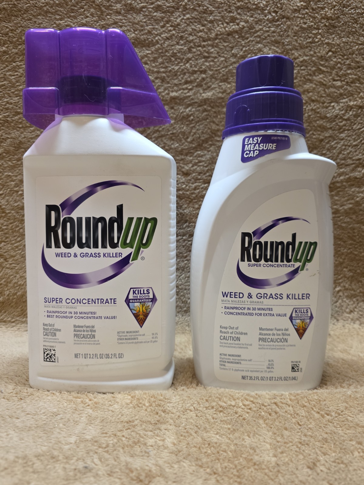 Lot of 2: Roundup Super Concentrate Weed & Grass Killer 35.2 oz. Bottles