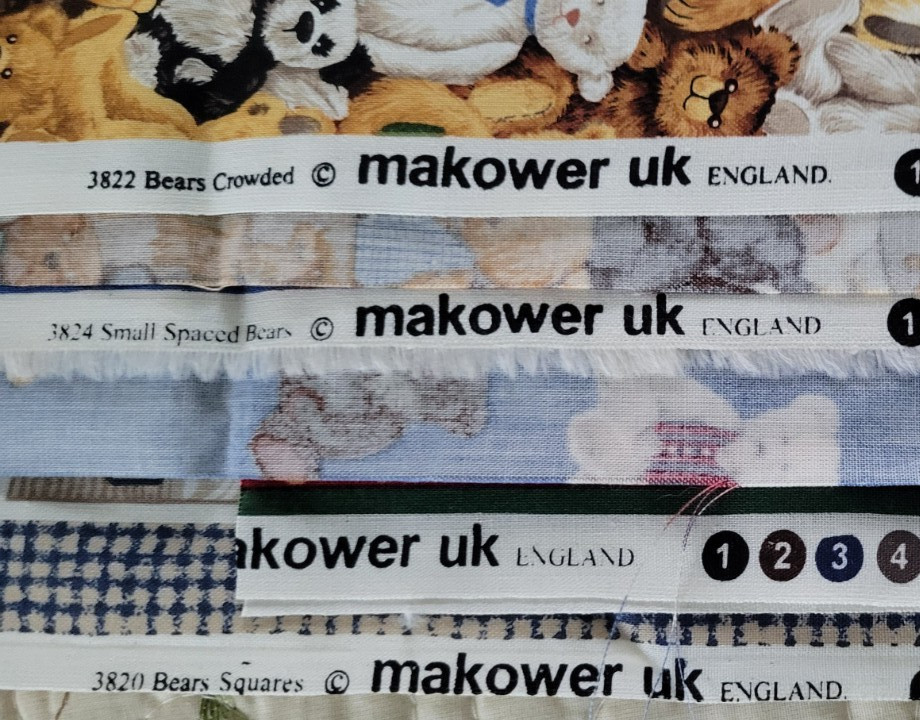 NEW Makower UK England Coordinating Bear Fabrics ~ 4 Prints