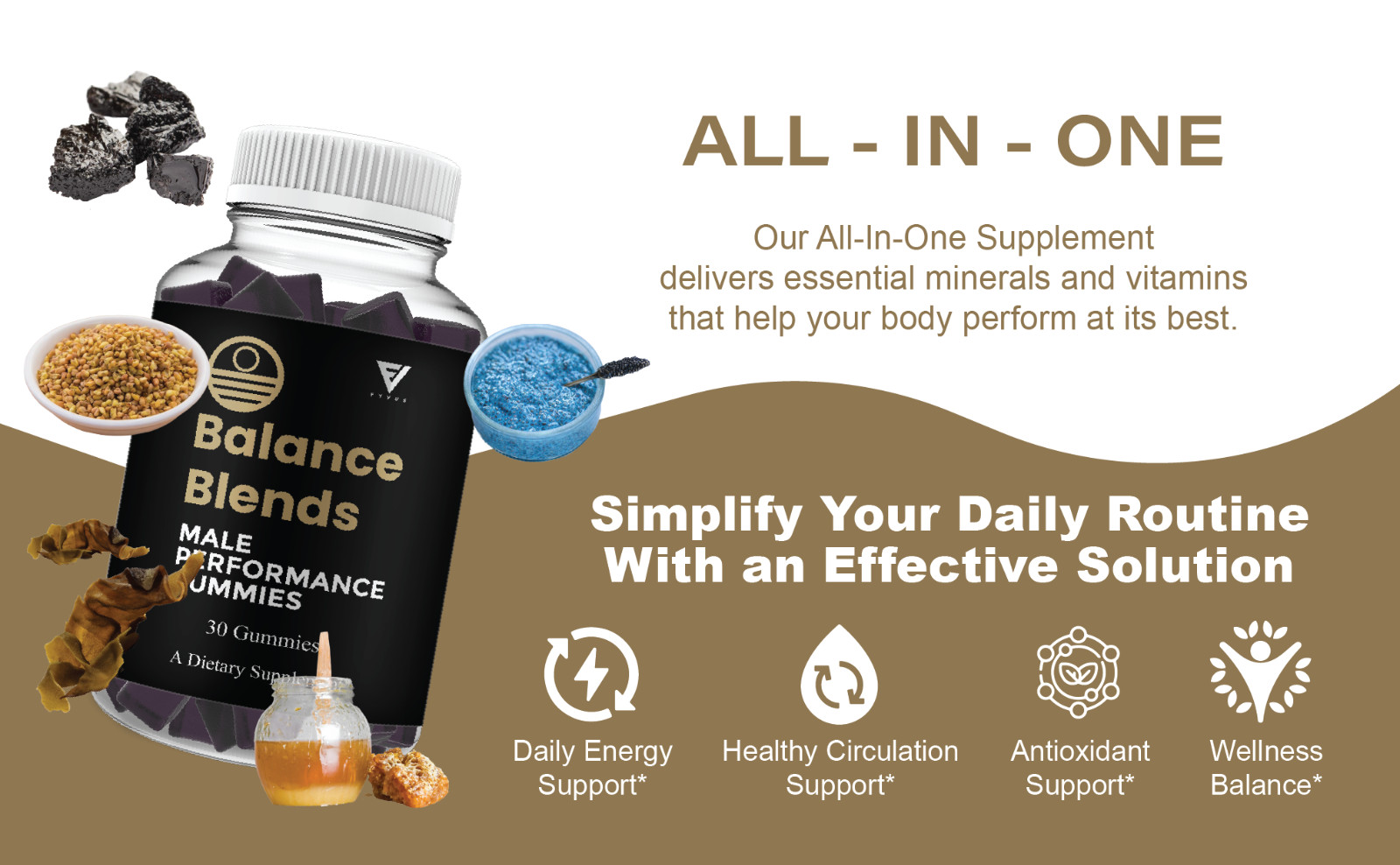 (2 Pack) Balance Blends Male Performance Gummies, BalanceBlends (60 Gummies)