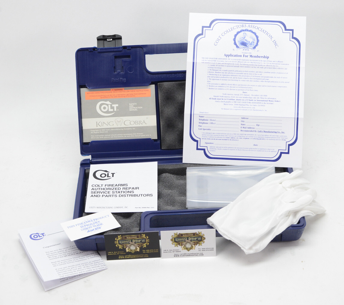 Colt King Cobra Box, OEM Case 1993 Manual, And More!