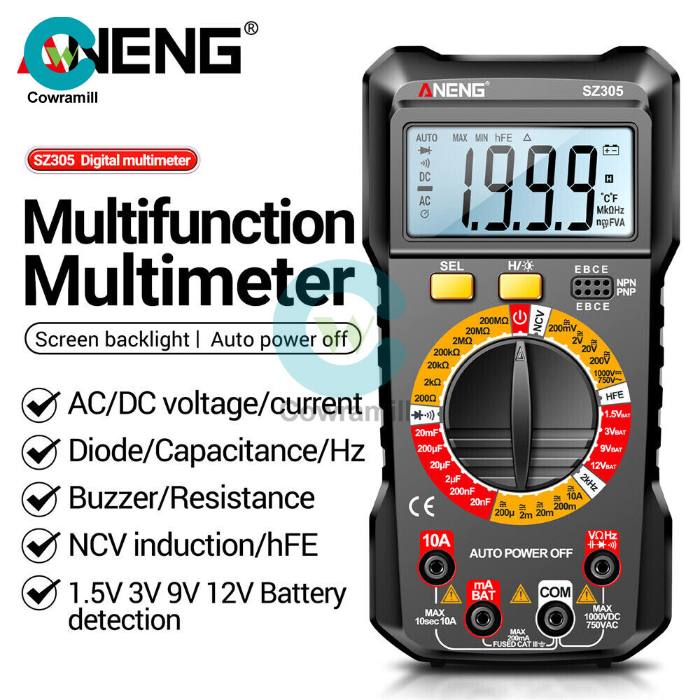 ANENG SZ304/SZ305 Digital Multimeter NCV AC/DC Votage Current Ohm Hz Diode Meter