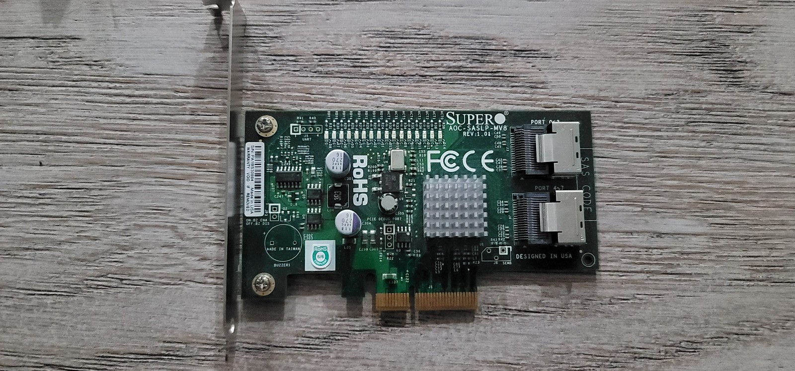 SuperMicro AOC-SASLP-MV8, 2-port SAS/8-port SATA, PCI-Express x4