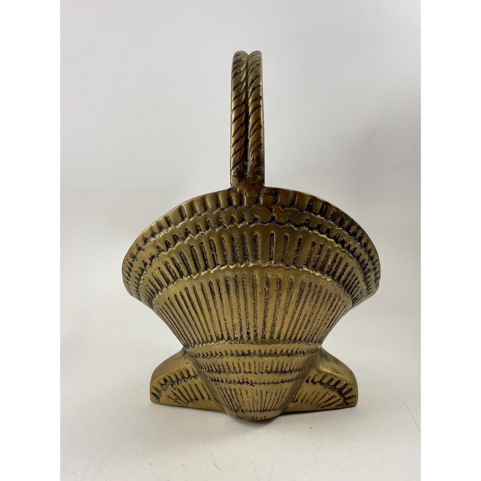 Vintage Shell Design Brass Basket