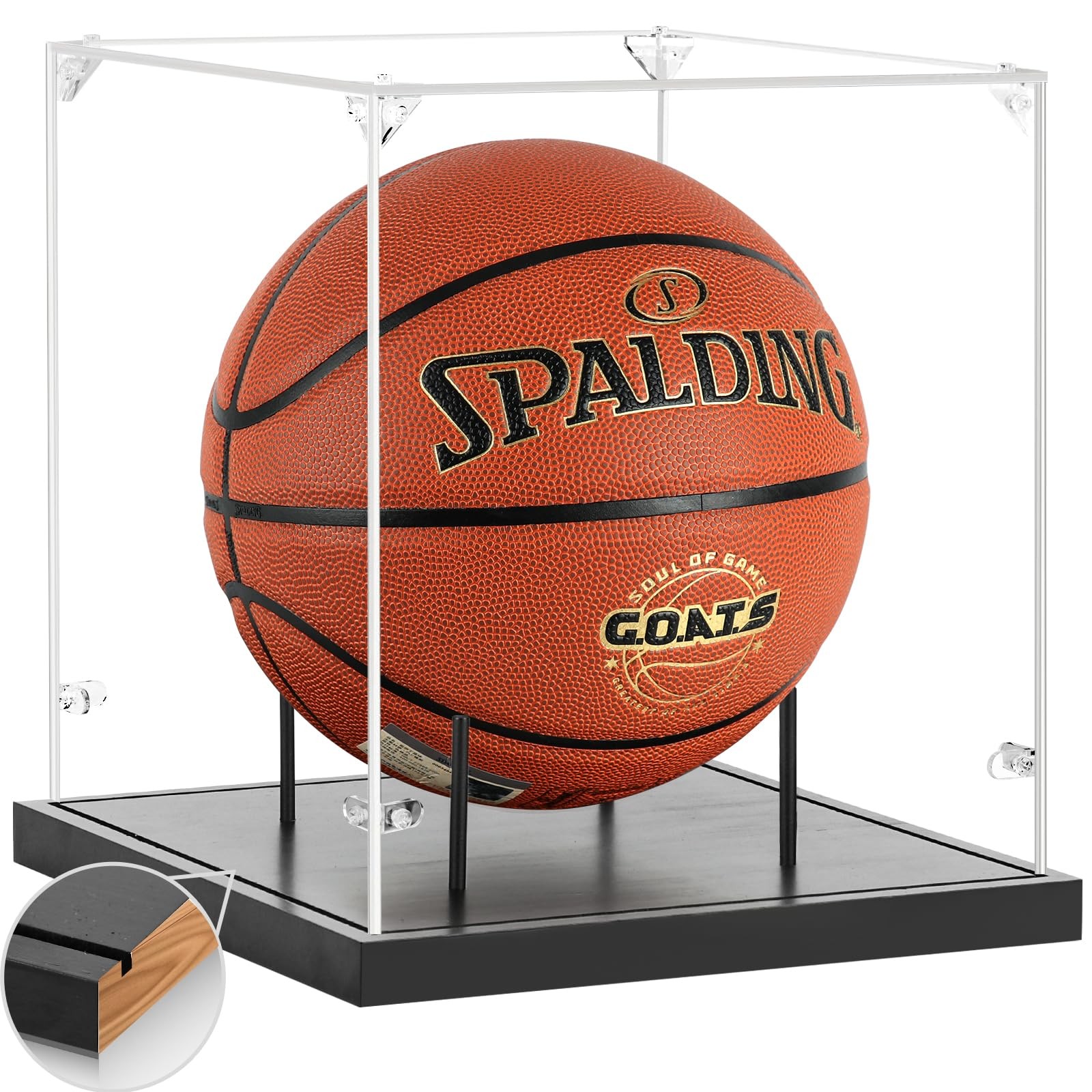 Basketball Display Case Acrylic Clear, UV Protected Storage Collectible Sports