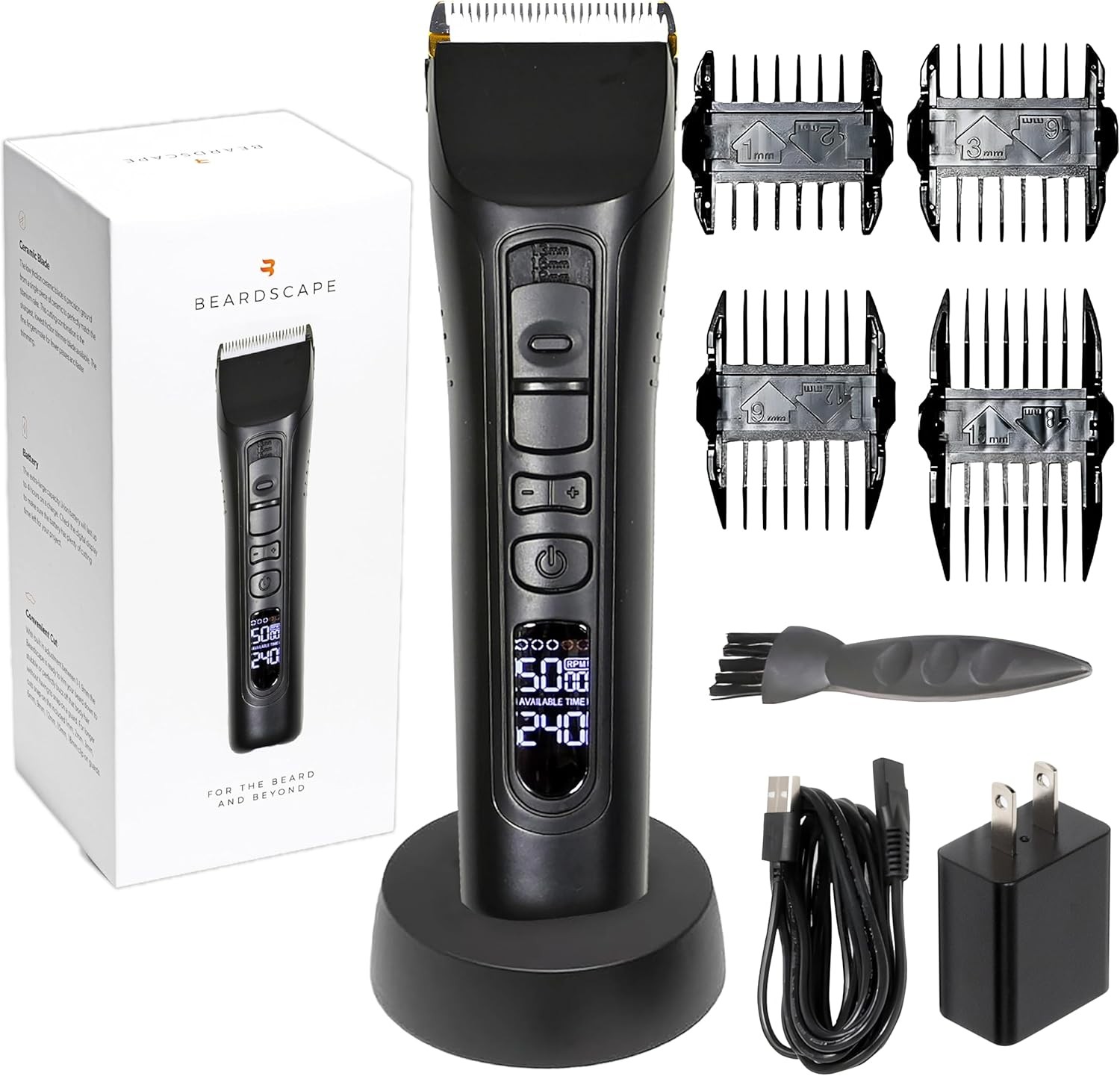 Brio Beardscape V1 Beard Trimmer for Men Professional with Low Black