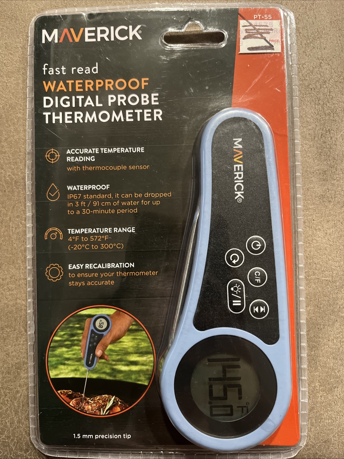 Maverick PT-55 Fast Read Waterproof Digital Probe Thermometer NEW IN BOX