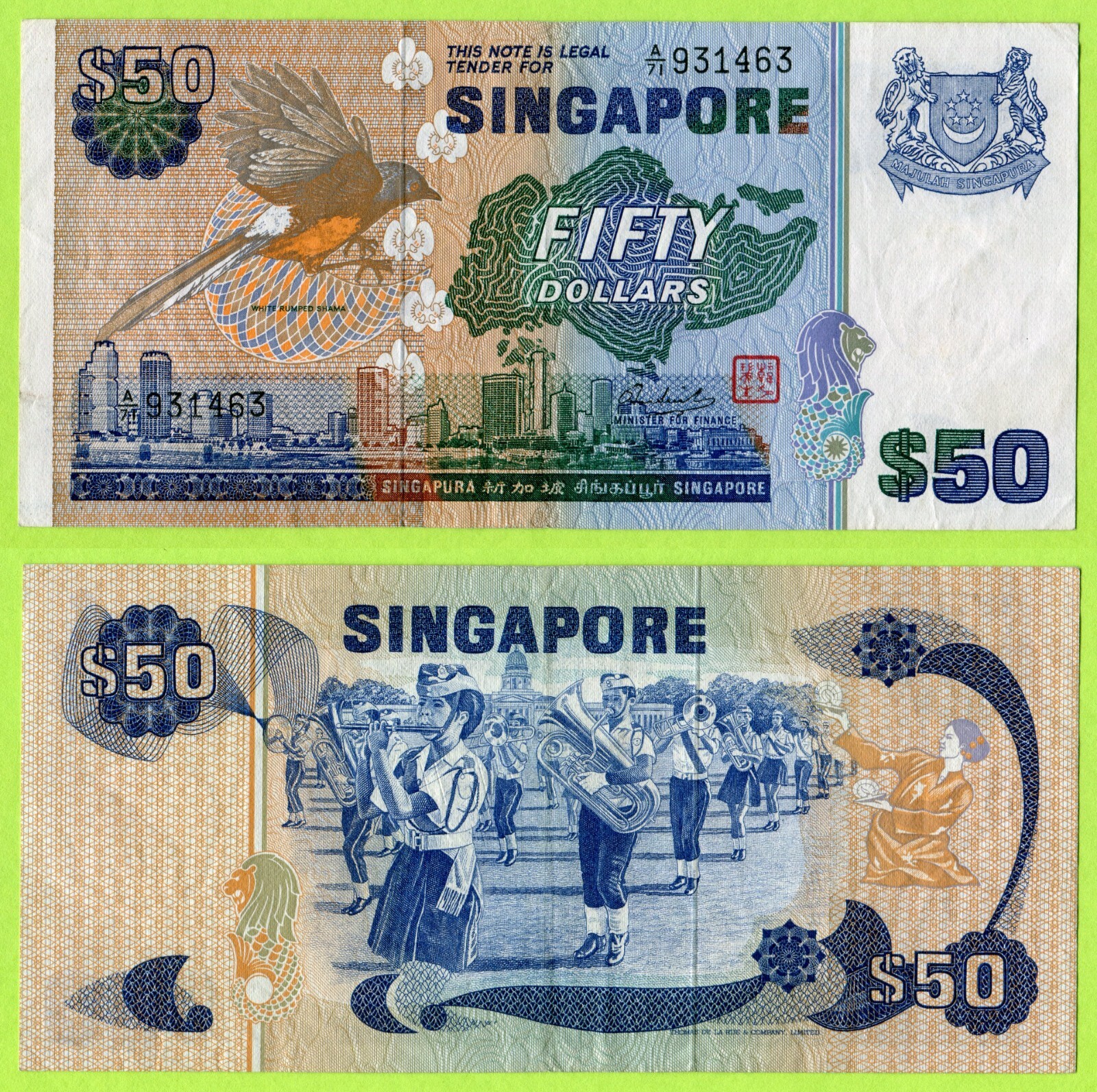 Singapore 50 Dollars ND(1976) P13b Use/EF