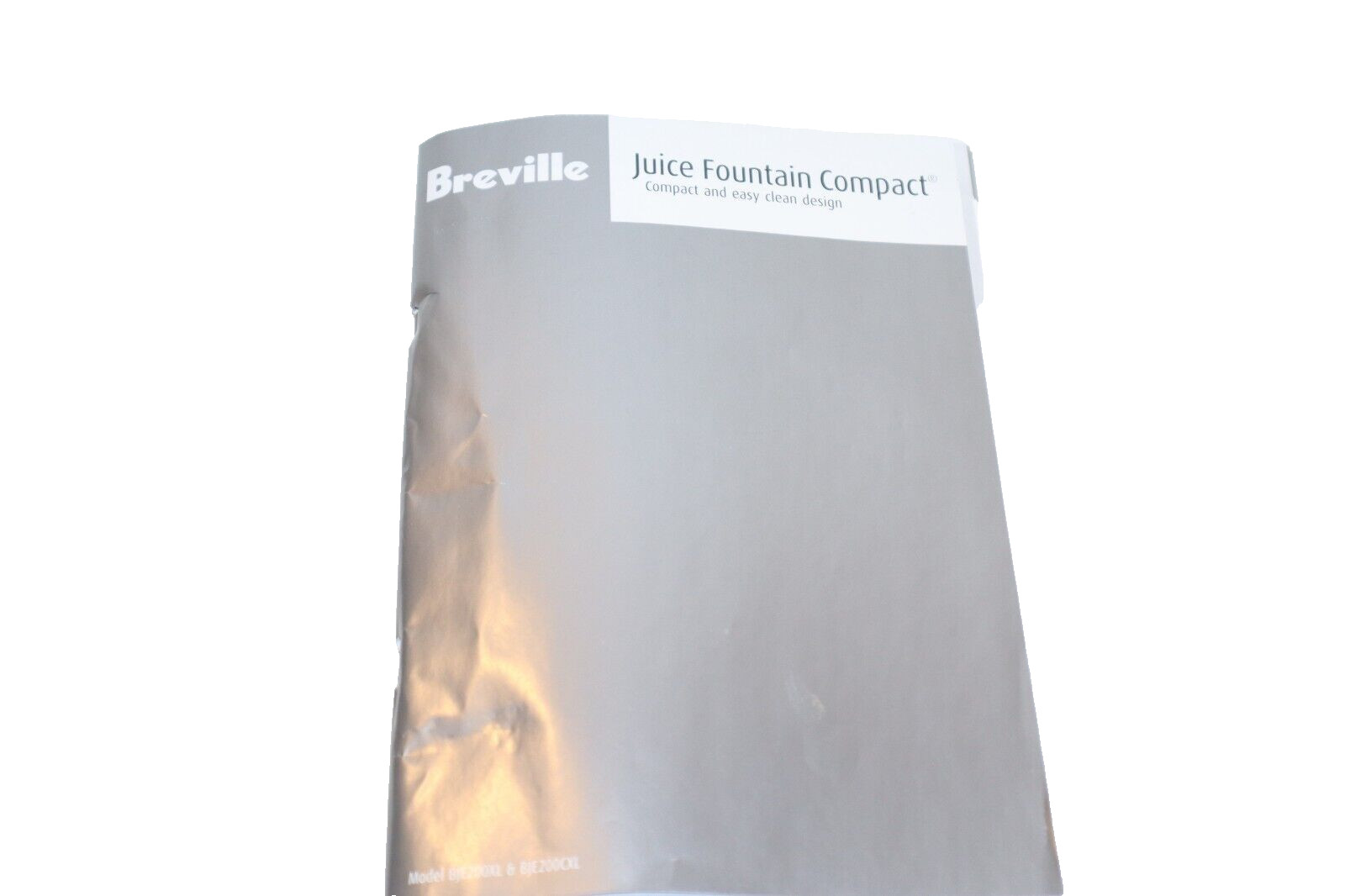 Breville BJE200XL, BJE200CXL Juice Fountain Instruction Manual & Recipe Book