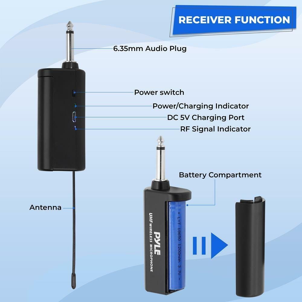 Pyle Dual Wireless Headset Mic Kit, Lavalier PDWMU211