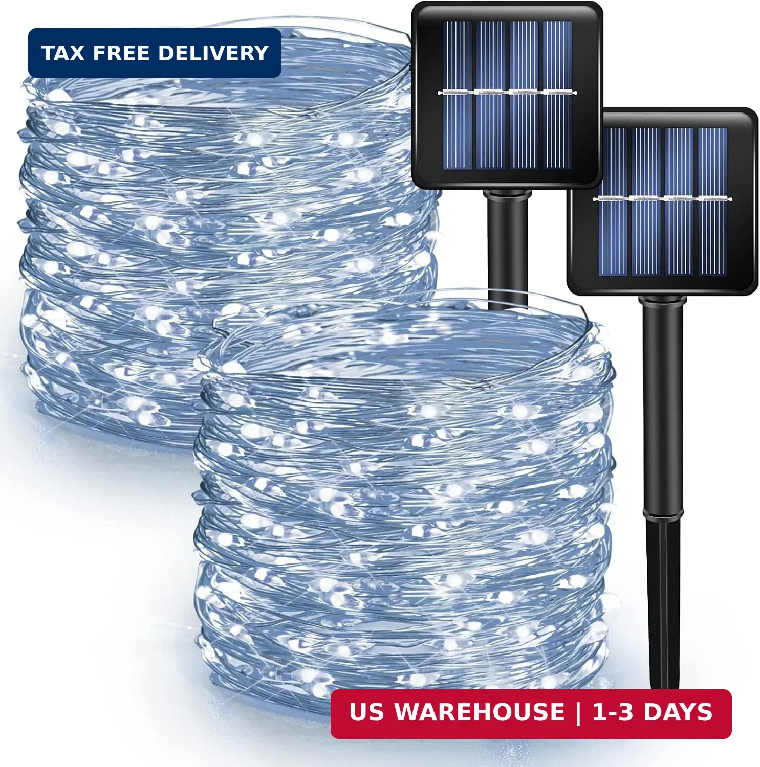 Dazzle Bright 2 Pack Solar String Lights Outdoor, Total 80FT 240LED Solar Powere