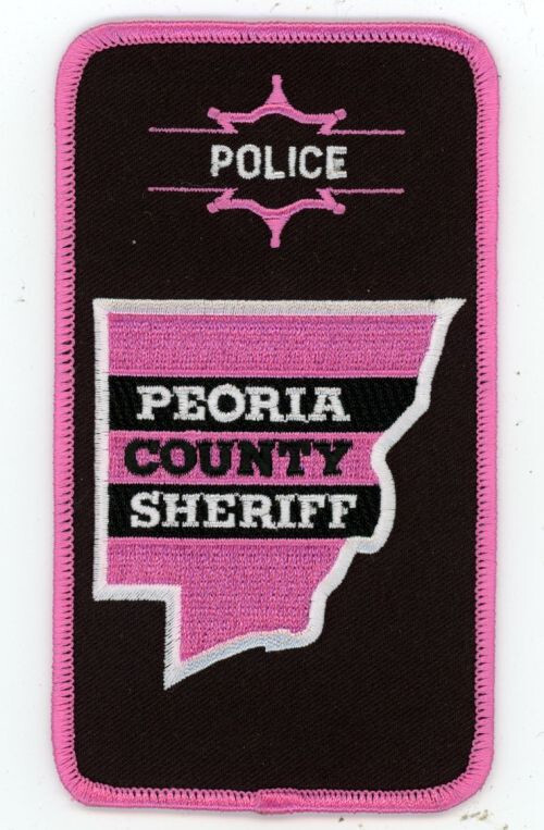 ILLINOIS IL PEORIA COUNTY SHERIFF POLICE PINK BREAST CANCER NICE SHOULDER PATCH