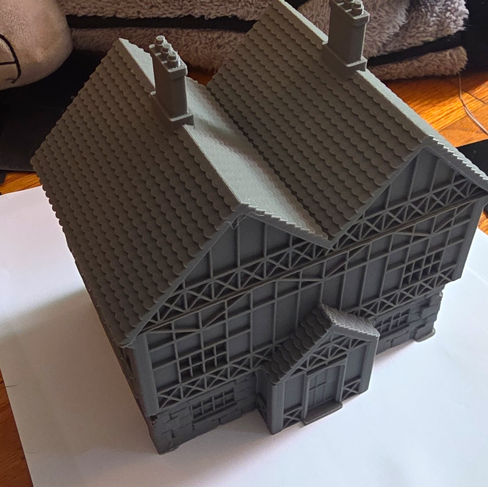 Unpainted Tudor Half-Timbered House Wargame Miniature Terrain Building Model D&D