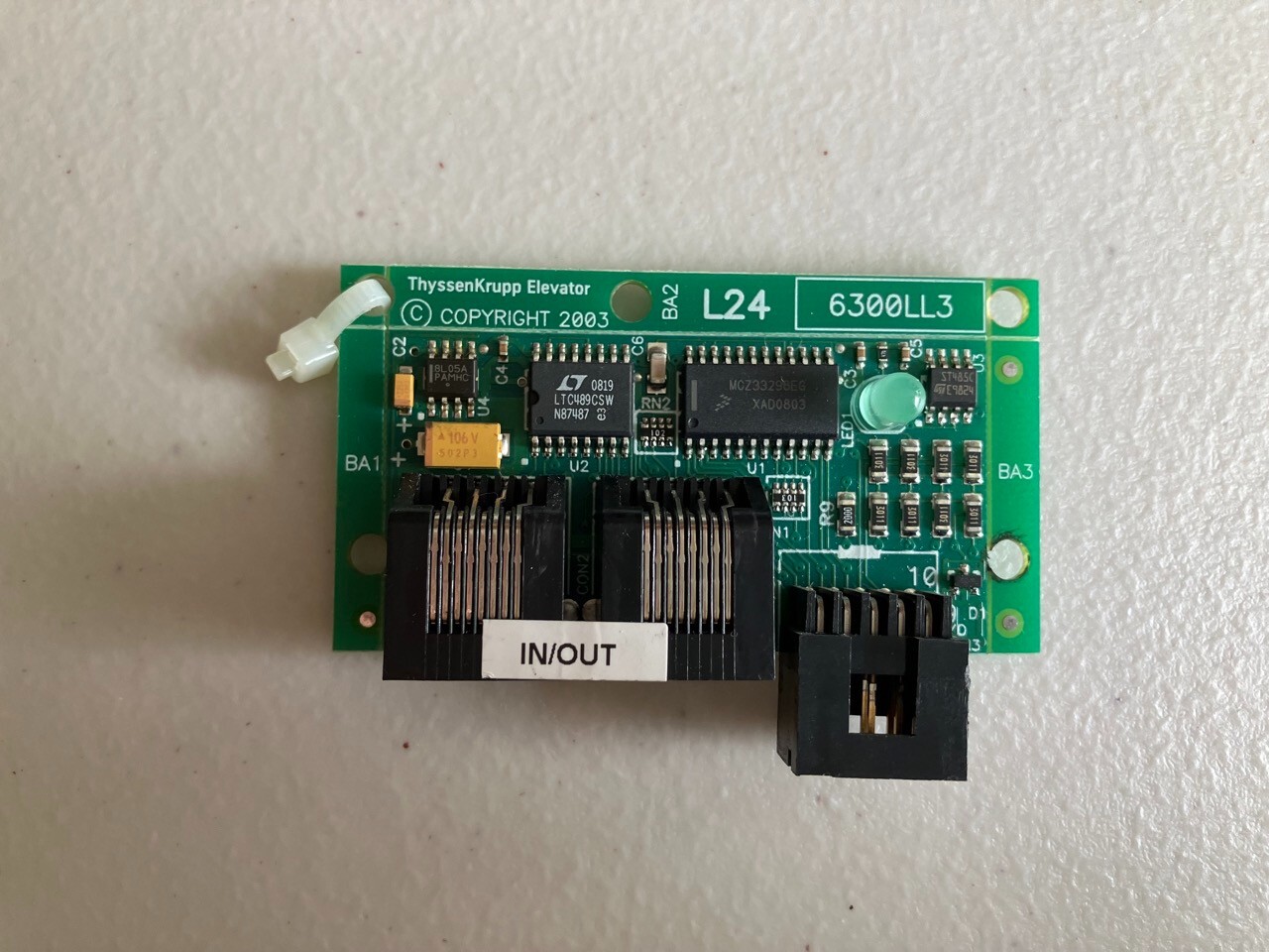 ThyssenKrupp L24 Board for TAC 20 SN 6300LL2, 6300LL3, 6300LL4