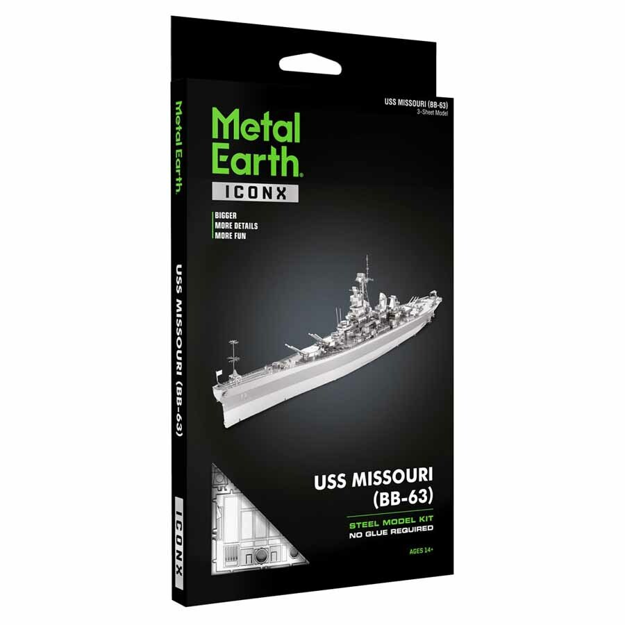 Fascinations ICONX USS Missouri BB-63 3D Laser Cut Metal Earth Model Kit ICX111