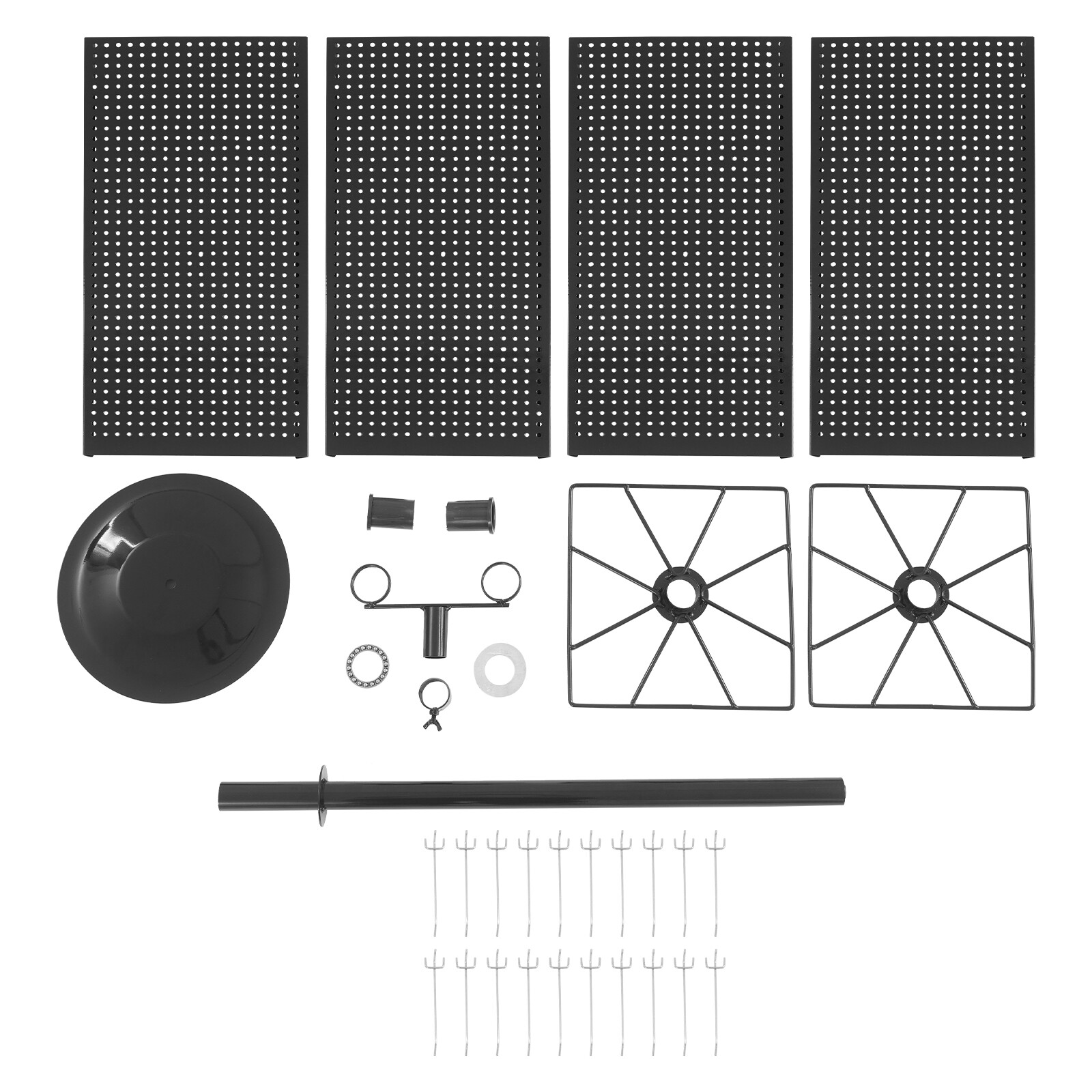 20 Hook Rotating Pegboard Display Stand 4-Sided Metal Spinner Rack Retail