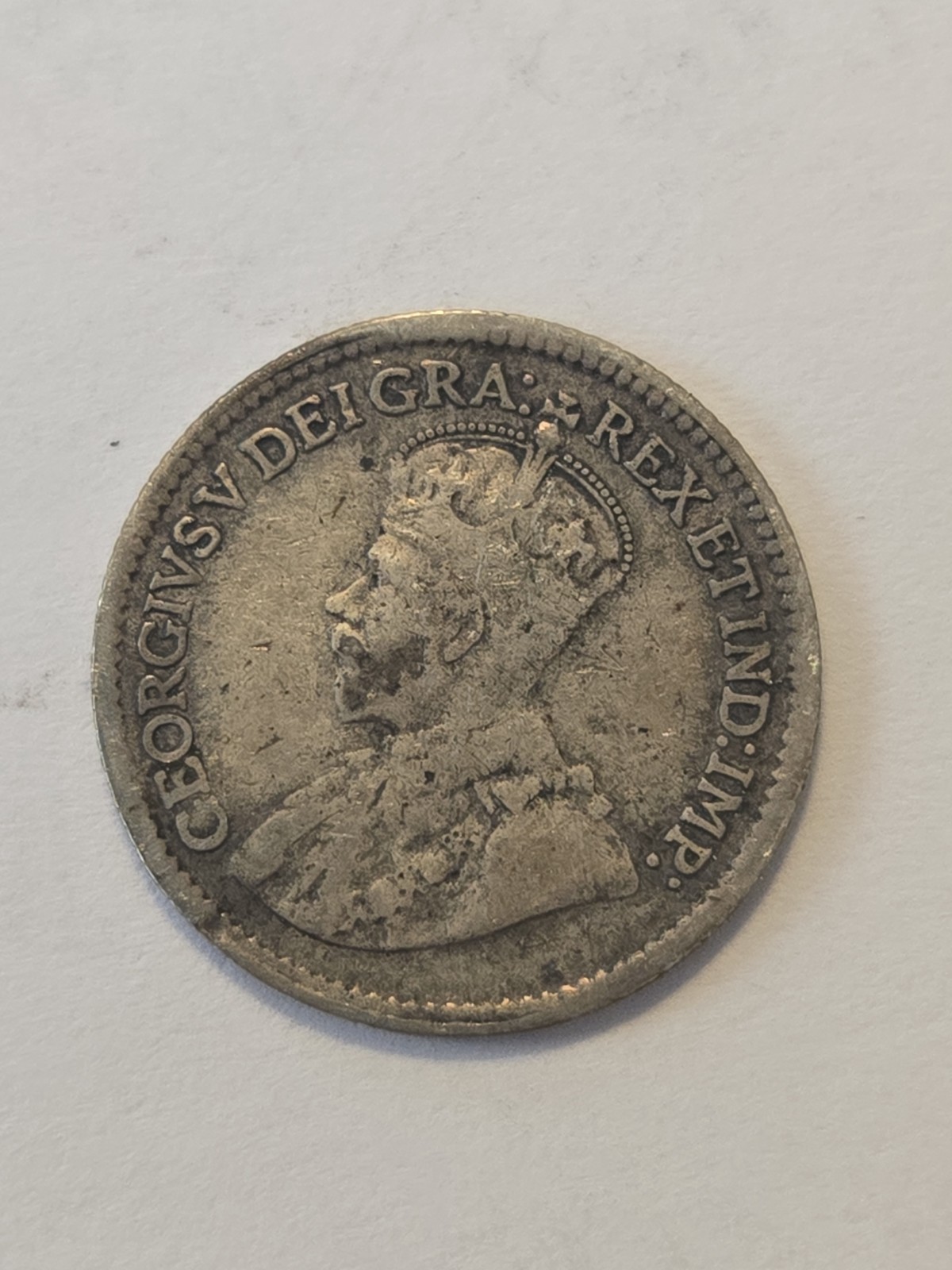 1920 Canada Silver 5 Cent F Fine Details