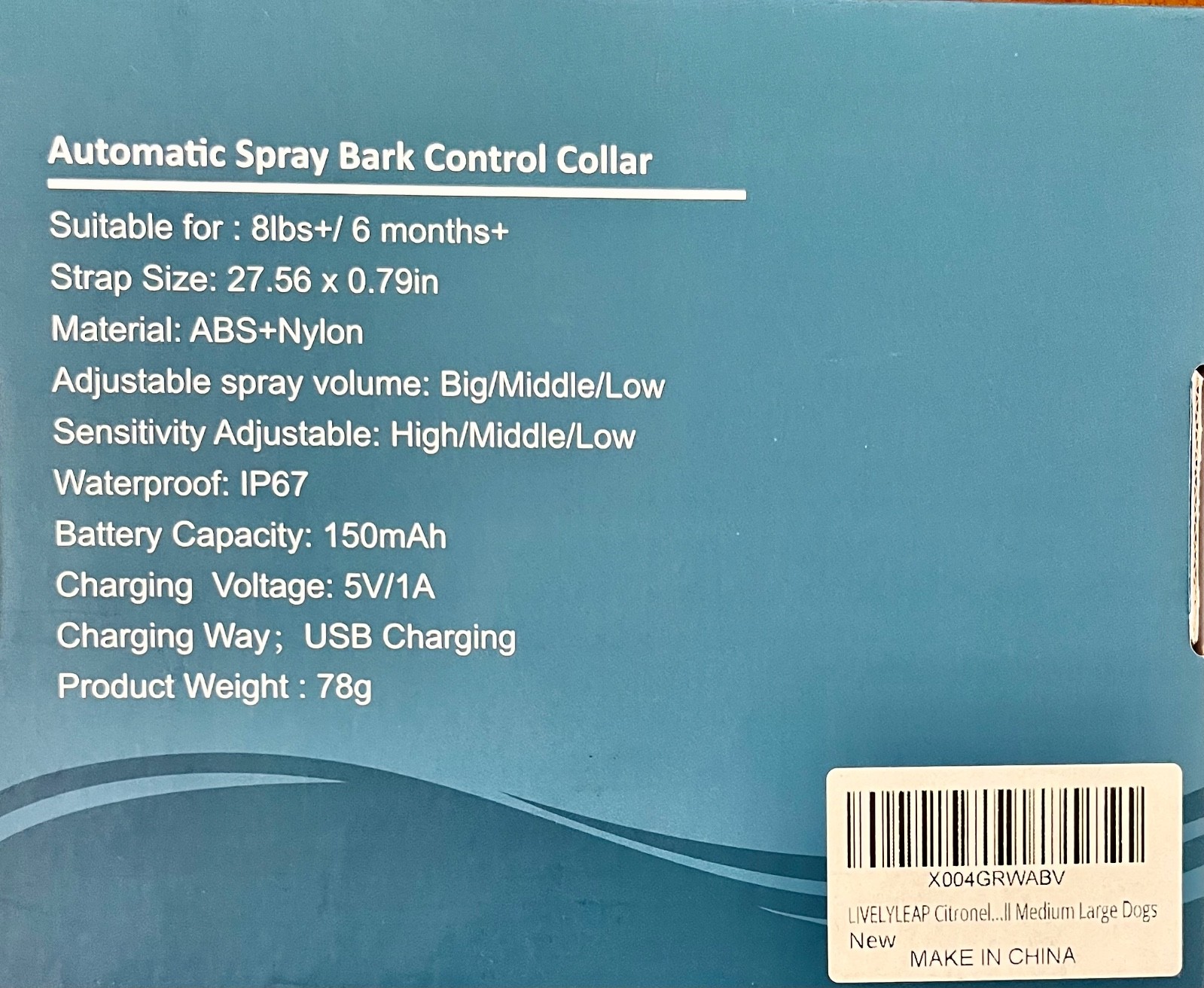Automatic Spray Bark Control Collar