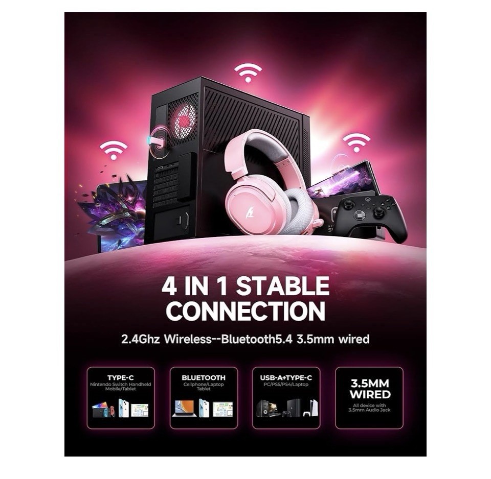 Valorise Wireless Gaming Headset, 7.1 Surround Sound.