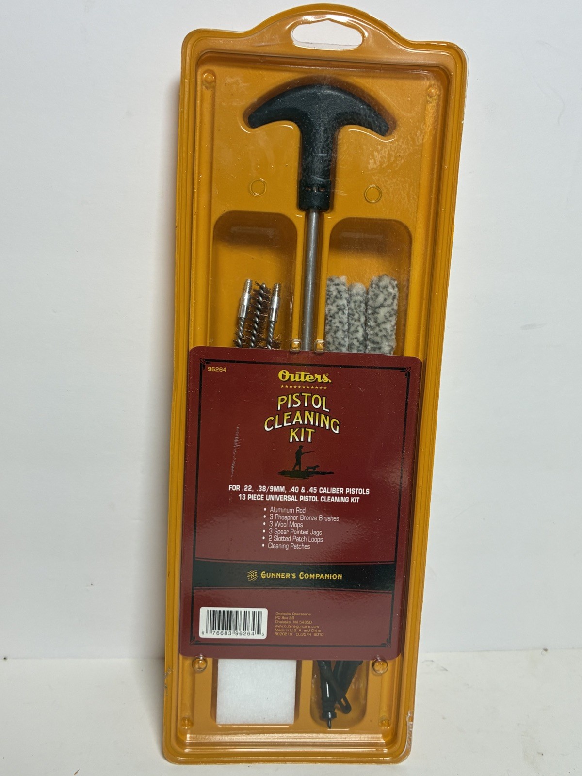 Outers 13 Pc. Universal Pistol Cleaning Kit For. 22, .38, .40 & .45 Calibers