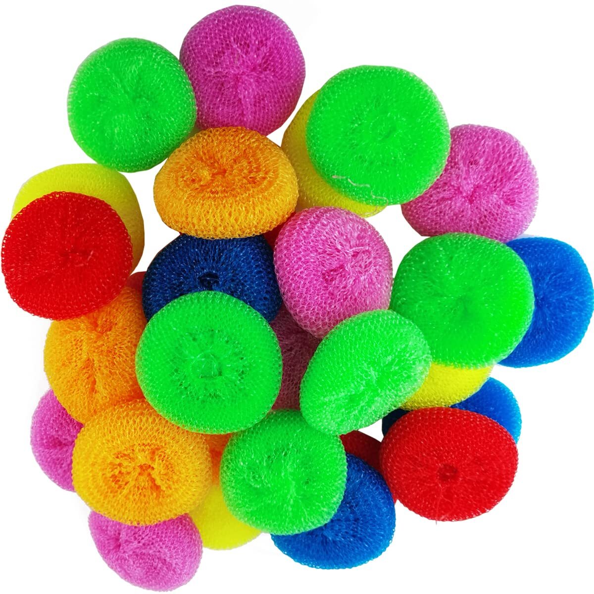 30PCS Plastic Dish Scrubbers for Dishes Plastic Pot Round Scrubber Scouring P