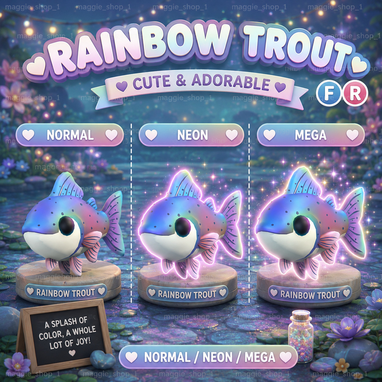 Rainbow Trout FR Normal/Neon /Mega ✨ Adopt From Me Today ✨ Top Picks
