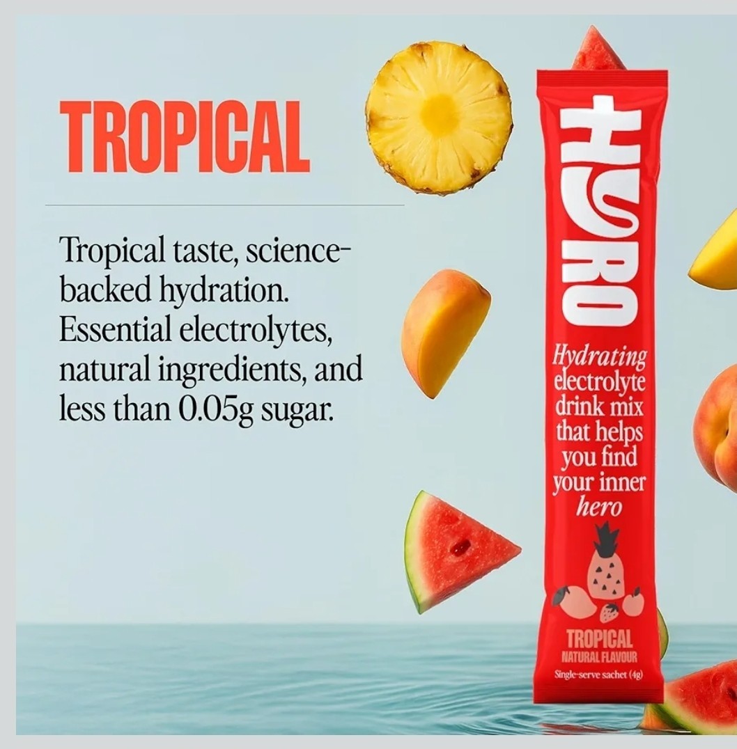 Hyro Hydrating Electrolyte Tropical Sugar Free Vegan Keto 15 Servings Exp 09/20…