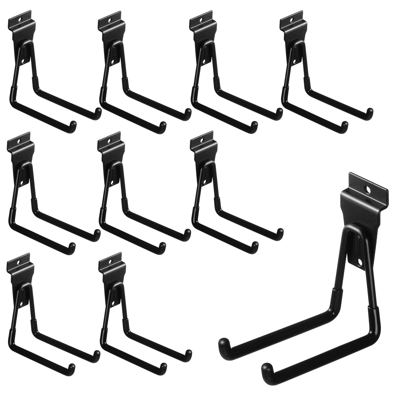 4 Inch Slatwall Hooks - Heavy Duty Slatwall Accessories for Garage, Black (10...
