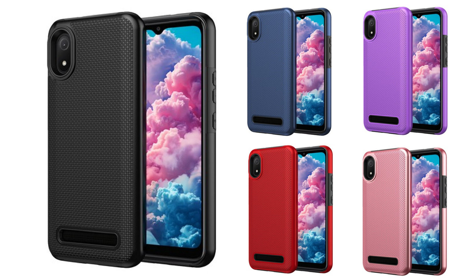 For Cloud Mobile Stratus C8 ​Texturized Dotted Hybrid Case Phone Cover