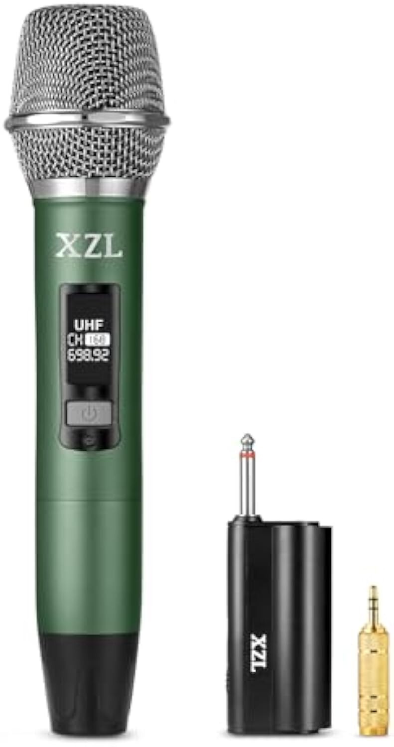 Green Professional Wireless Microphone for Karaoke and Singing