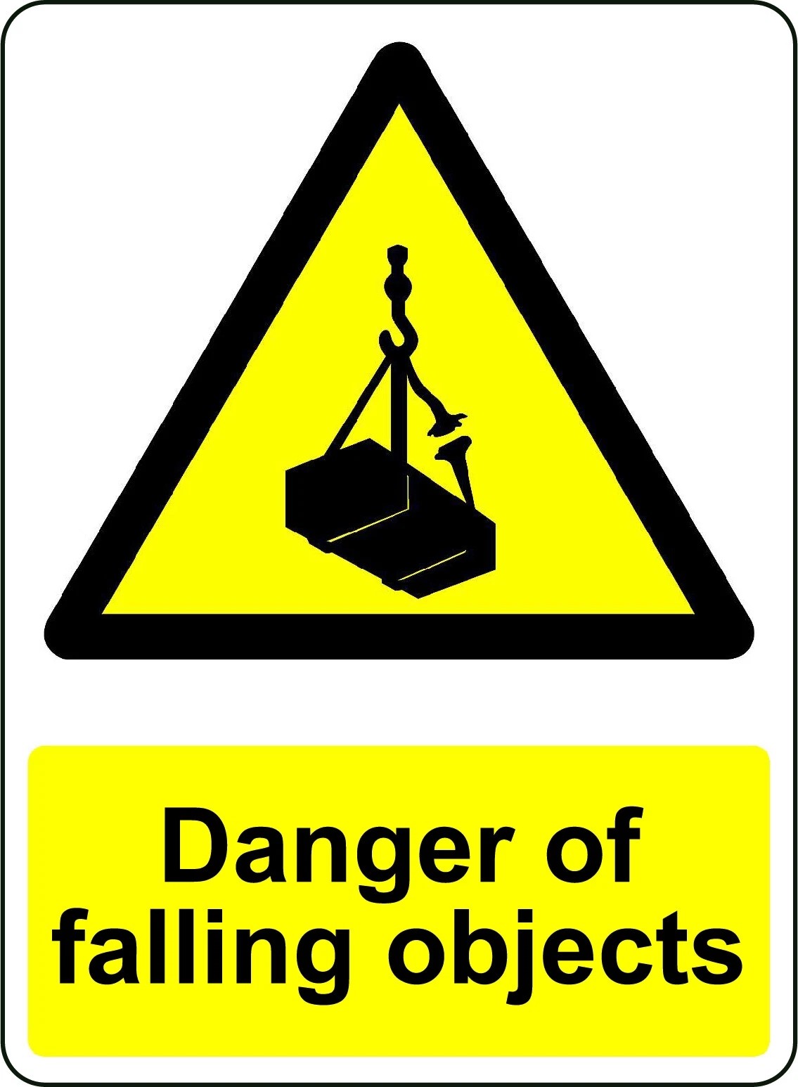 WARNING DANGER OF FALLING OBJECTS SAFETY SIGN Sticker Decal XV