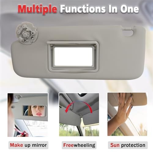 Left Driver Side Sun Visor Compatible with Chevy Vehicle 2011-2016 Grey Left