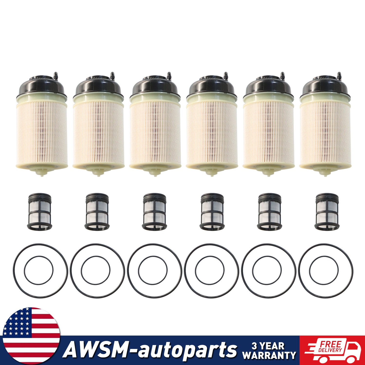 6x Fuel Filter For Detroit Diesel Freightliner DD13 DD16 DD15 A4700903151 PF9908
