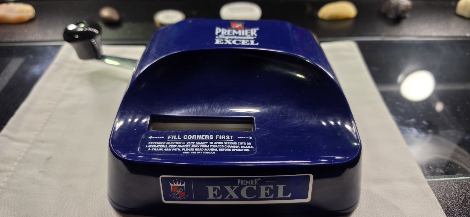 Premier Supermatic Excel Hand Crank Cigarette Rolling Machine, Blue