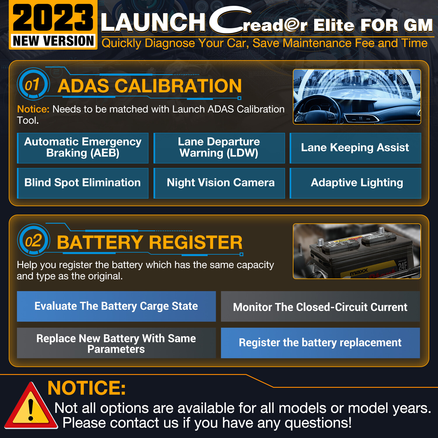 2025 LAUNCH Creader Elite for GM Car OBD2 Diagnostic Tool Scanner ECU Key Coding