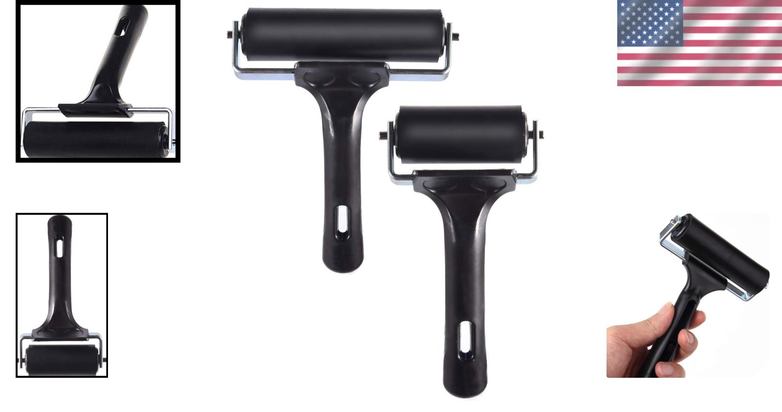 Ink Application Brayer Rollers - 4" and 2.2" - 2Pcs
