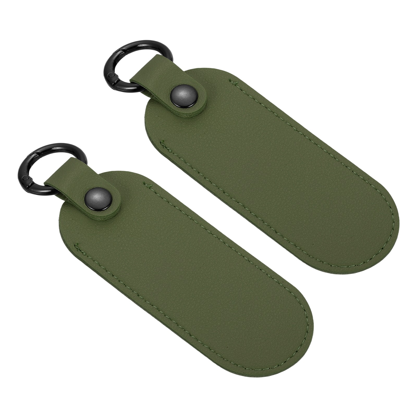 2 Pcs 5"x1.7" Leather USB Flash Drive Holder with Keychain Portable,Green