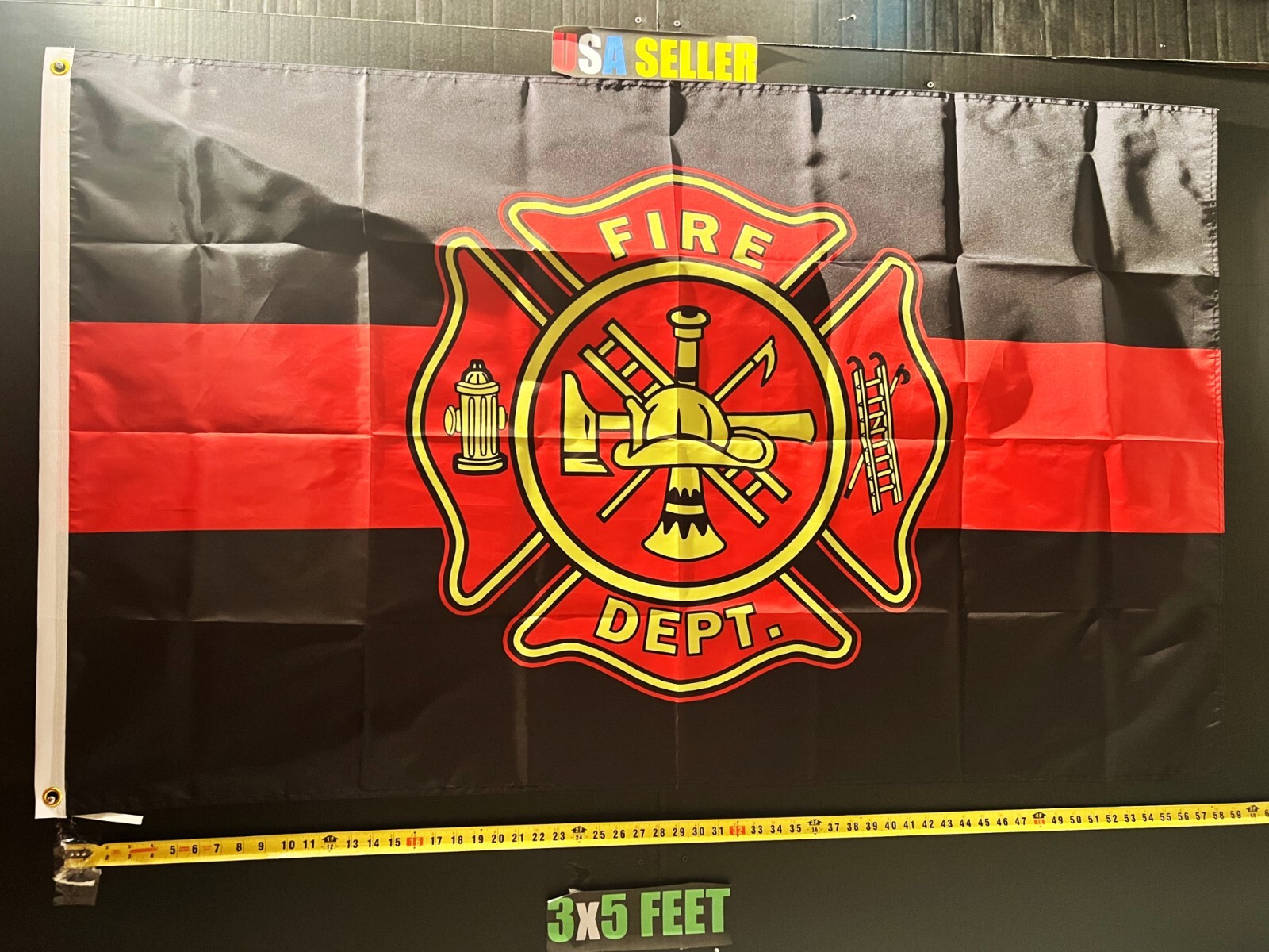 Firefighters Flag FREE USA SHIP First Responders Cops Trump Poster Sign USA 3x5'