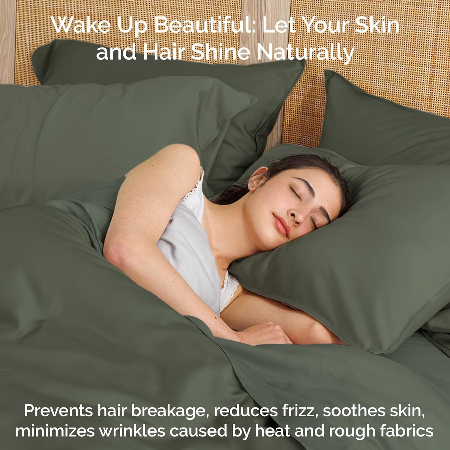 Cooling Bamboo Sheets Set with 2 King Pillowcases - Soft & Hypoallergenic